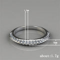 Single Row Clear Stone Slim Silver Tone Band Ring Jewelry Accessory view 3