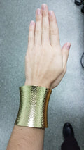 Wide Textured Open Cuff Bracelets in Twelve Metallic Designs view 11