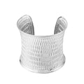 Wide Textured Open Cuff Bracelets in Twelve Metallic Designs view 10