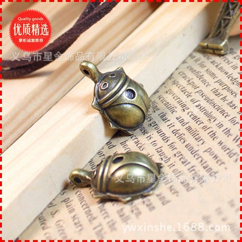 Vintage Beetle Charm Pendant 21x15mm for DIY Jewelry