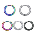 Single Stainless Steel Hoop Earrings in Four Finishes and Three Sizes view 1