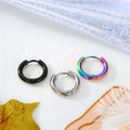 Single Stainless Steel Hoop Earrings in Four Finishes and Three Sizes view 4