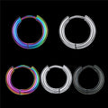 Single Stainless Steel Hoop Earrings in Four Finishes and Three Sizes view 3