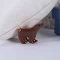 Minimal Enamel Polar Bear Brooch in White Gray or Brown view 8