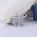 Minimal Enamel Polar Bear Brooch in White Gray or Brown view 7