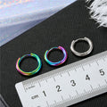 Single Stainless Steel Hoop Earrings in Four Finishes and Three Sizes view 2