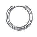 Single Stainless Steel Hoop Earrings in Four Finishes and Three Sizes view 6