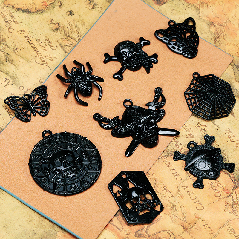 Black Electroplated Punk Skull and Animal Charm Pendants