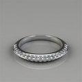 Single Row Clear Stone Slim Silver Tone Band Ring Jewelry Accessory view 2