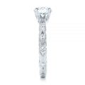 Open Vine Pattern Ring With Round Clear Center Stone view 3