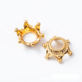 Crown-Shaped Round Bead Cap in Seven Metal Finishes view 9