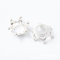 Crown-Shaped Round Bead Cap in Seven Metal Finishes view 8
