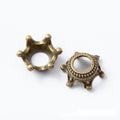 Crown-Shaped Round Bead Cap in Seven Metal Finishes view 6