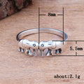 Silver Tone Elephant Parade Ring with Dark Recessed Details view 4