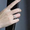 Leaf Motif Open Double Band Ring In Silver Tone Jewelry view 4