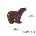 Minimal Enamel Polar Bear Brooch in White Gray or Brown view 5