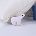 Minimal Enamel Polar Bear Brooch in White Gray or Brown view 6