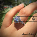 Silver Cushion Clear CZ Floral Side Accents Fashion Ring view 5