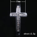 Silver Tone Micro Pavé Cross Band Ring Clear Stones Sizes view 5