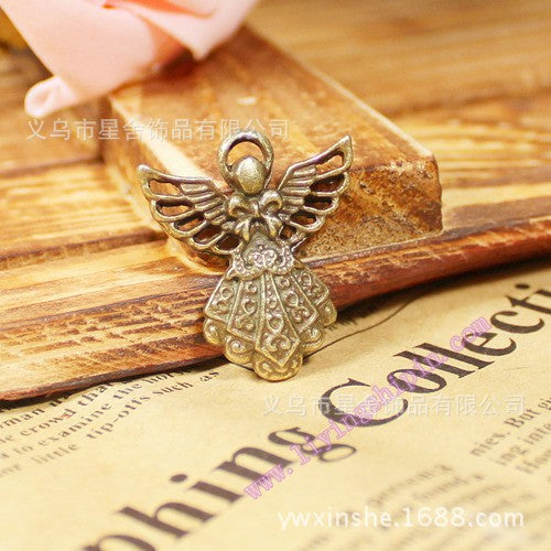 26x23mm Vintage Bow Angel Alloy Charm Pendant