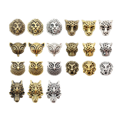 Gold-tone bead beads arranged on a light background