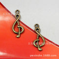 Vintage Alloy Music Note Charm Pendant 27x10mm