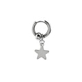 Silver Tone Four Leaf Clover and Cross Huggie Earrings view 4