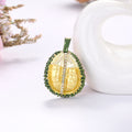 Green Gold Tone Flower Metal Brooch Pin 3.6 x 2.5 cm view 3