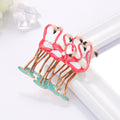 Pink Red Gold Tone Flamingo Sculpted Enamel Metal Brooch Pin view 5