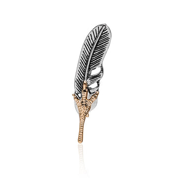 Silver Gold Tone Eagle Claw Feather Fashion Brooch Pin