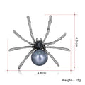 Silver Tone Spider Pearl Look Two Designs Metal Brooch Pin view 2