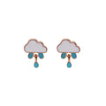 White Cloud and Blue Raindrop Novelty Small Stud Earrings view 5