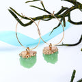 Thin Hoop Earrings with Capped Druzy Drops in Seven Colors view 6