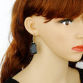 Faceted Trapezoid Glass Hook Earrings in Seven Colors view 4
