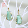 Faceted Trapezoid Glass Hook Earrings in Seven Colors view 8