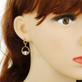 Open Circle Lash Evil Eye Huggie Drop Earrings in Two Finishes view 4