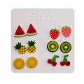 Six Pair Colorful Flower or Fruit Stud Earring Multipacks view 5