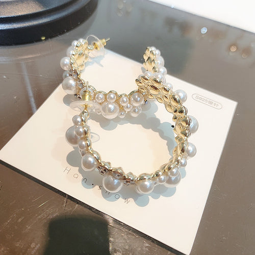 Pearl Crystal Hoop Earrings shown in product image 2 with visible shape, finish, and decorative details