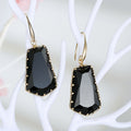 Faceted Trapezoid Glass Hook Earrings in Seven Colors view 3