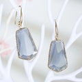 Faceted Trapezoid Glass Hook Earrings in Seven Colors view 5