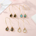 Teardrop Shell and Foil Long Hook Earrings in Four Designs view 3