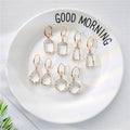 Clear Faceted Glass Hook Earrings in Four Shapes and Two Finishes view 4