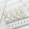 Clear Faceted Glass Hook Earrings in Four Shapes and Two Finishes view 3