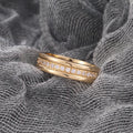 Wide Channel-Set Clear Stone Band In Gold And Silver Tones view 3