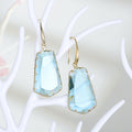 Faceted Trapezoid Glass Hook Earrings in Seven Colors view 2