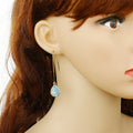 Teardrop Shell and Foil Long Hook Earrings in Four Designs view 4