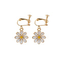Ten White Daisy Stud Hook and Clip Earring Options view 8