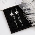 Silver Butterfly S Curve Chain Long Dangle Earrings view 1
