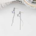 Silver Butterfly S Curve Chain Long Dangle Earrings view 3