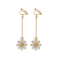Ten White Daisy Stud Hook and Clip Earring Options view 5